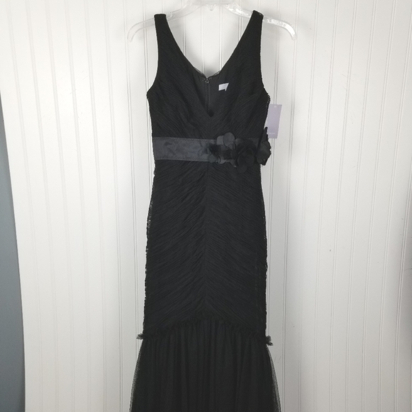 Vera Wang Black Evening Gown Size 0 Sleeveless Whimsigoth Fairy Glamorous Fitted - Picture 2 of 16